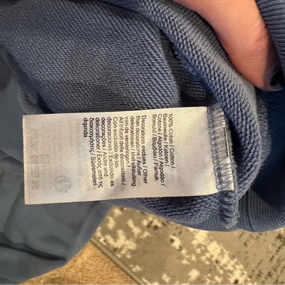 Lacoste Blue Embroidered Logo Sweatshirt Pullover Long Sleeve Crewneck Med RARE - Picture 8 of 9